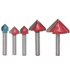 1 шт. фреза Вольфрамовая сталь деревообрабатывающий фреза V Bit CNC твердосплавная Концевая 3D фреза для дерева 60 90 120 150 градусов 6 мм