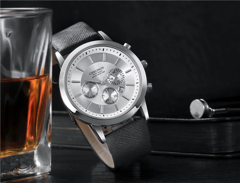 Мужские часы от ведущего бренда CHRONOS Роскошные мужские Datejust кожаные спортивные