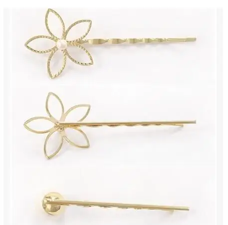 Ta314 корейские ювелирные изделия полые цветы имитация жемчуга из трех частей одно