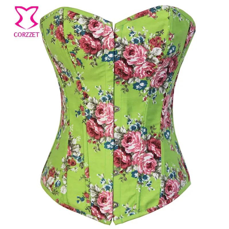 Оранжевый Джинсовый корсет с цветочным принтом бюстье-бюстье Сексуальные