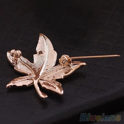 Женские броши модный дизайн кленового листа Нежная брошь со стразами ювелирное