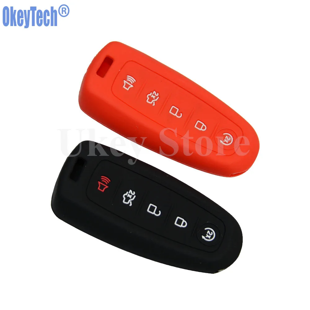 Силиконовый брелок для автомобиля OkeyTech 5 кнопок FORD 2013 2014 2015 EDGE ESCAPE focus taureus гибкий