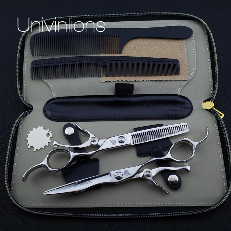6 дюймов univinlions 440C с открытой ручкой лучшие Парикмахерские ножницы парикмахерские ножницы Парикмахерские филировочные ножницы японские ножницы для стрижки волос