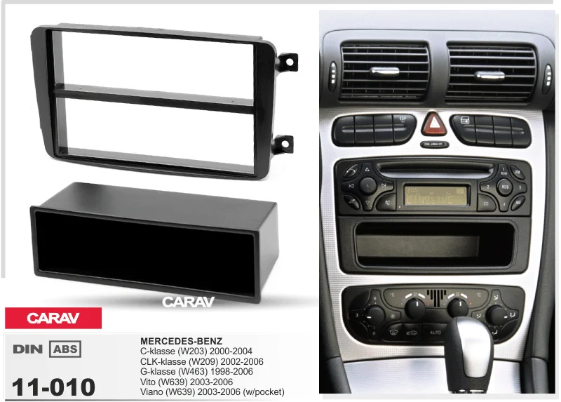1 Din Радио панель для MERCEDES-BENZ C-klasse(W203) CLK-klasse(W209) G-klasse(W463) DVD стерео Панель крепление на приборную панель CARAV 11-010
