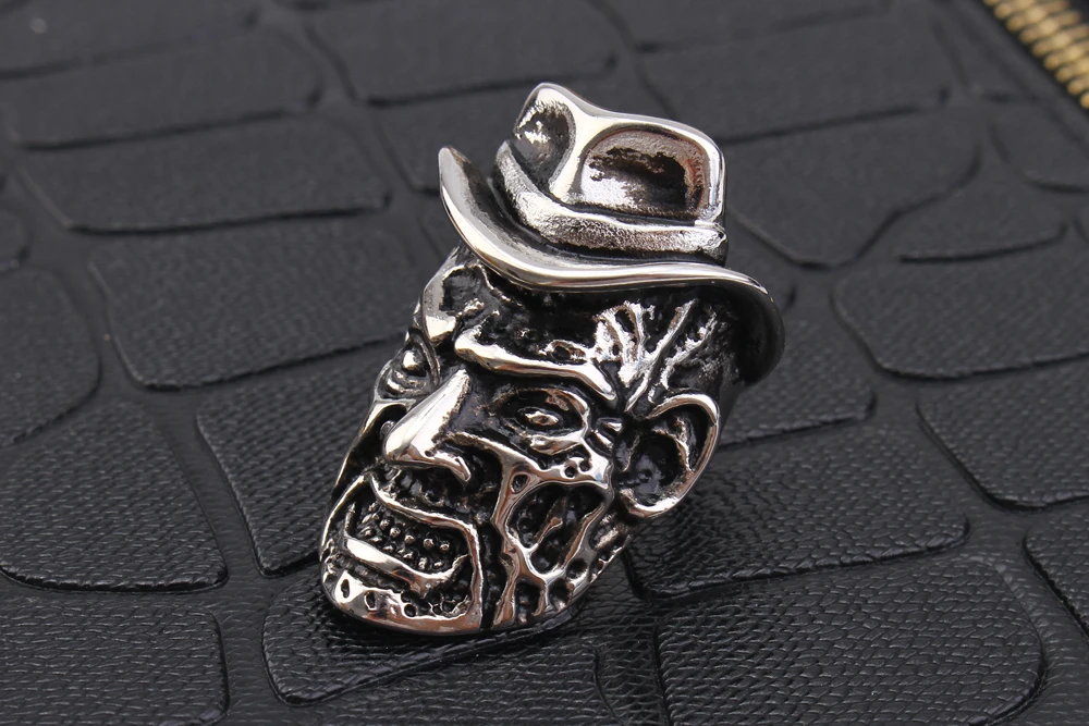 Mi men g Wear Hat кольцо с черепом кольца из нержавеющей стали Jack в стиле панк мужское