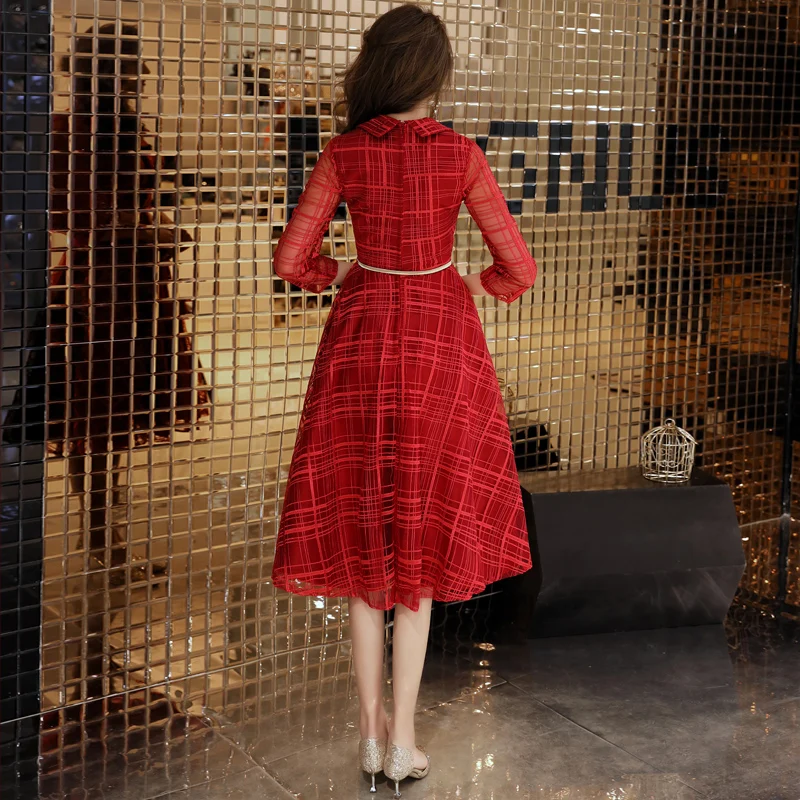 Кружевное Вечернее Платье LF181 Элегантные короткие платья для торжеств и