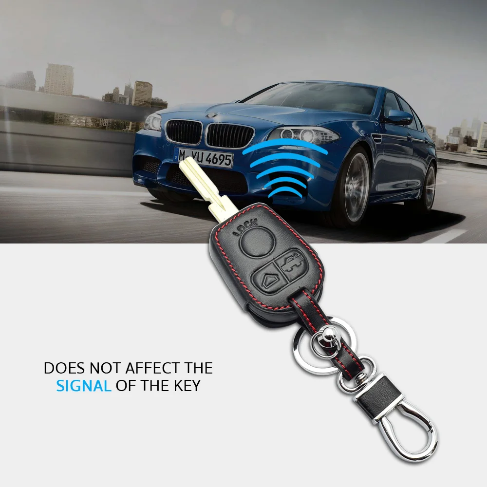 ATOBABI 3 кнопки кожаный чехол для ключей автомобиля брелок аксессуары BMW E31 E32 E34 E36 E38