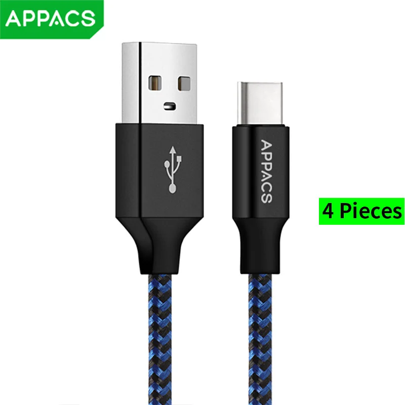APPACS 4 шт usb type-c кабель для быстрой зарядки USB C кабель usb type C для samsung S8 USB C кабель для синхронизации данных - Цвет: Blue