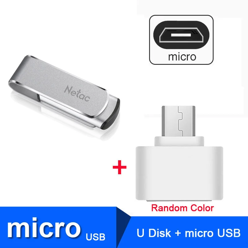 U388 Plus OTG Netac 32 ГБ флешка Поворотный Металлический Флэш-накопитель USB 64 ГБ 16 ГБ 128 ГБ Pendrive U388 Индикатор 360 Поворот DIY Пользовательские Memory Stick U Диск флешки - Цвет: U388 Plus OTG