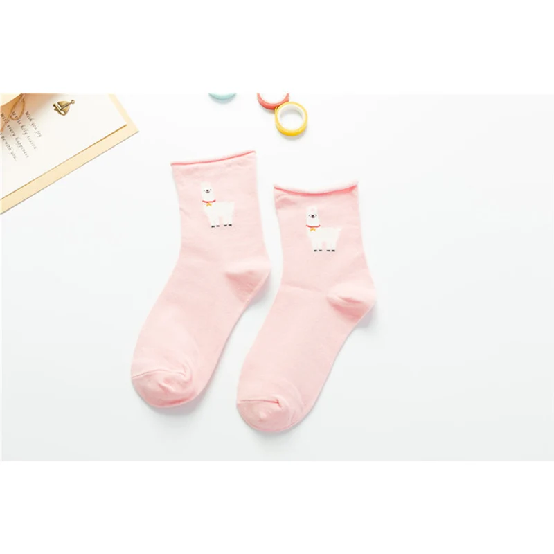 14 Новинка, Kawaii, модные, корейские, женские, стильные, длинные носки, meia, веселые, солнце, луна, ветряная мельница, радужный узор, хлопковые носки, носки с рисунком, погодные носки - Цвет: 14