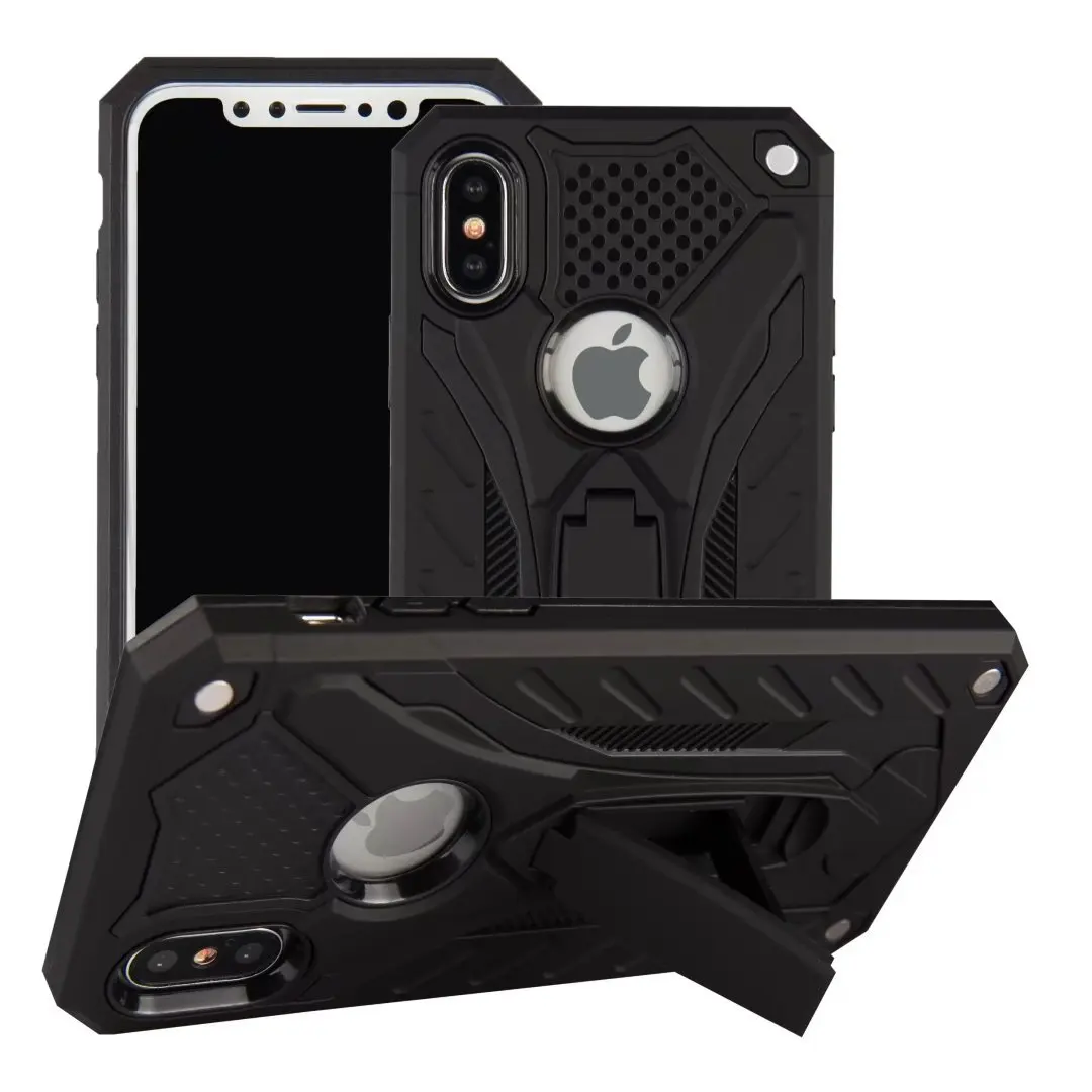 For iPhone X Case Luxury Hybrid Hard PC+Soft TPU Full body Stand Shockproof 2017 Phone Cover |
