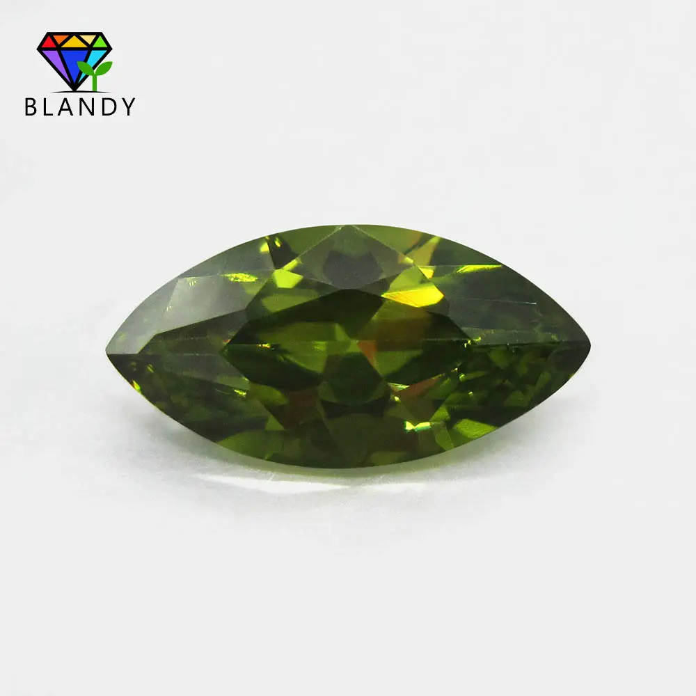 Peridot 50 шт. 1.5x3~ 10*20 мм 5A Marquise белые свободные CZ камни, гранат, оливковый, фиолетовый, черный, розовый кубический цирконий камень искусственные камни - Цвет: Peridot