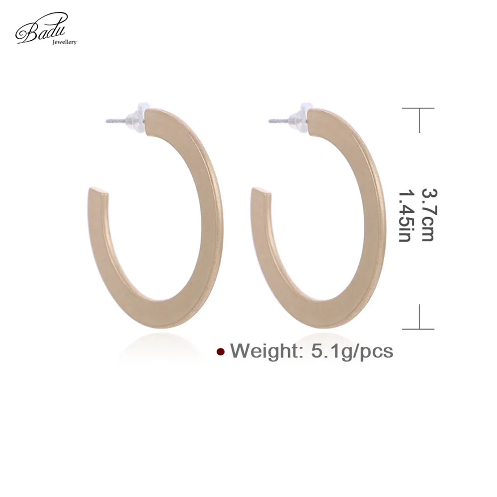 Badu Round Stud Earring Golden Punk Vintage Retro Style Jewelry Women Fashion Frosted Gold Studs Wholesale | Украшения и