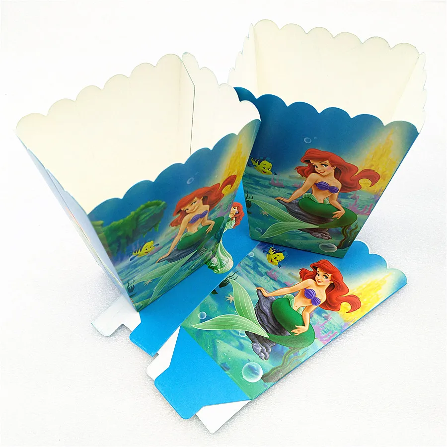 6 шт./компл. вечерние принадлежности для Русалочки попкорн коробка детей