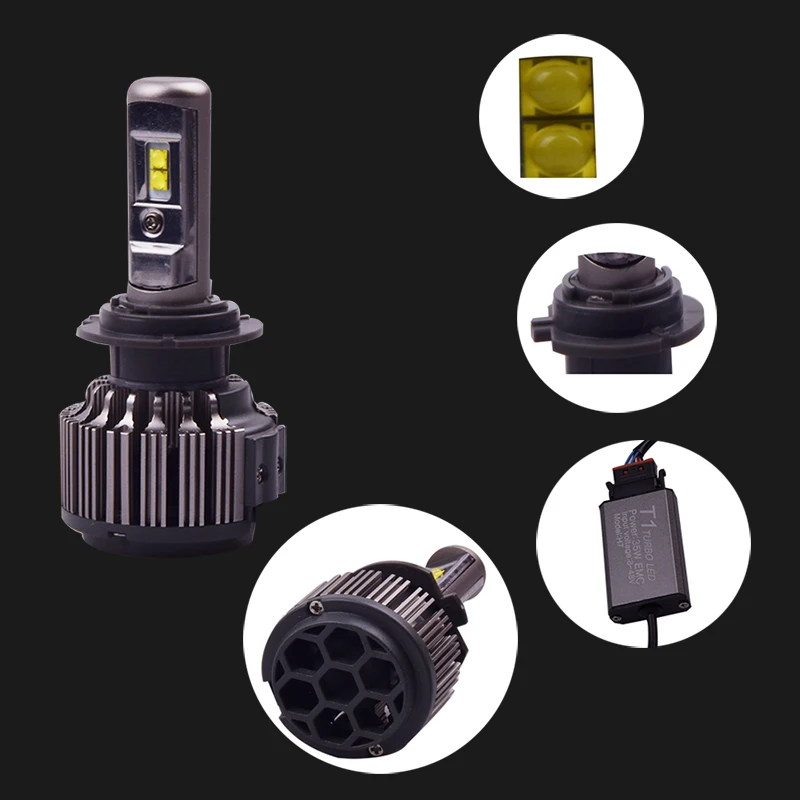 T1 фары canbus 60 Вт 8000LM Автомобильные лампы H1 H3 H7 H11 9005 9006 светодиодный H4 Hi Low beam