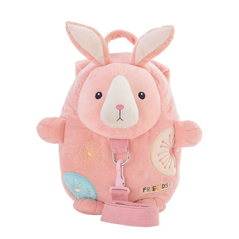 Pink Rabbit Детский рюкзак с ремнем на поводке, плюшевая кукла, школьный рюкзак для малышей, сумка с защитой от потери - Цвет: Pink Rabbit