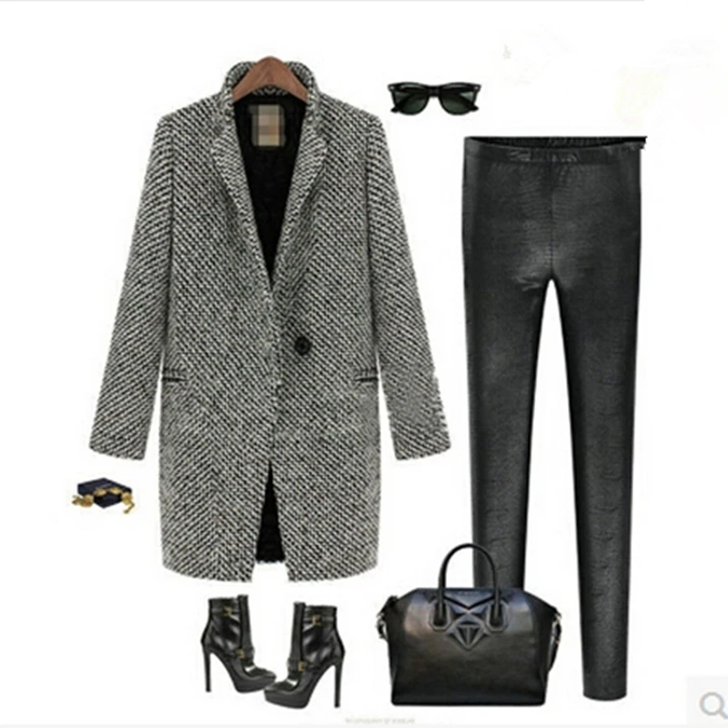 2016 новое осеннее и зимнее пальто для женщин шерсть верхняя одежда средней длины