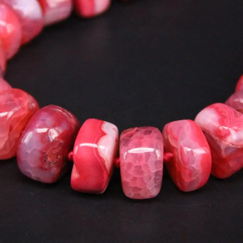 Круглые бусины самородки 15 5 &quot/нитка россыпью розово красных трещинок подвески