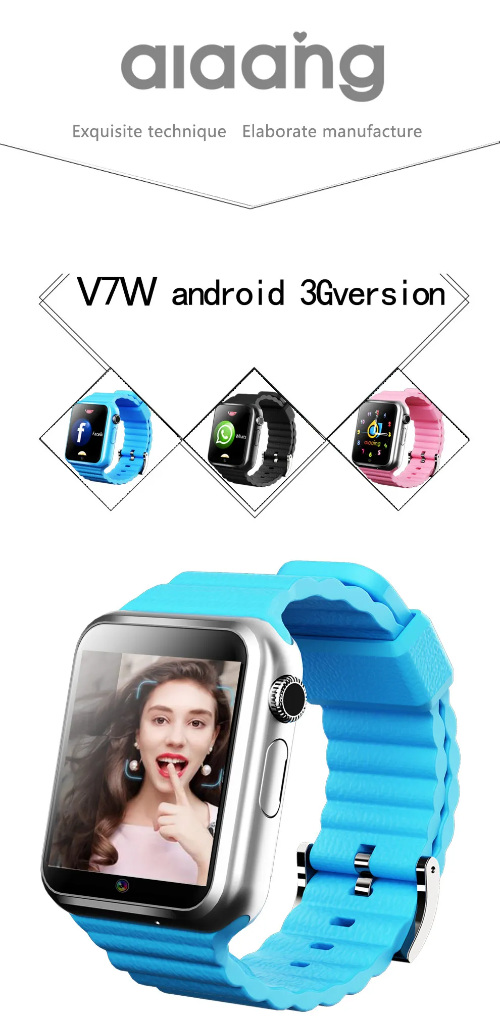3g Смарт часы SIM Камера Smartwatch Wifi для Android смартфон сенсорный экран MTK6572