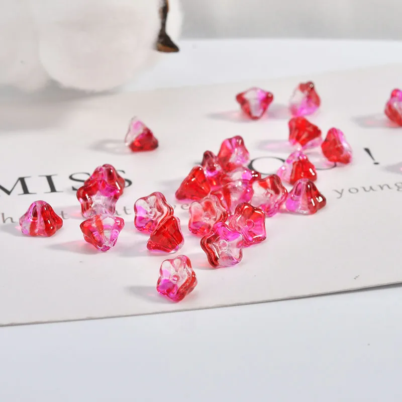 Imitation glass lotus mist trumpet flower DIY handmade earrings ear jewelry material bag antique accessories | Украшения и