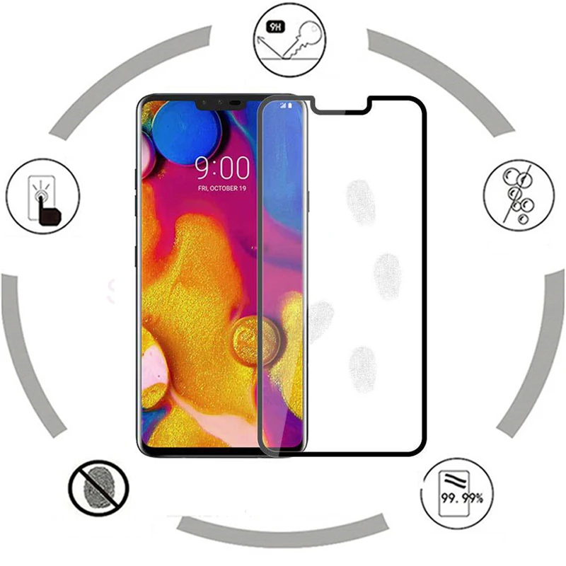 Закаленное стекло с полным покрытием для LG V30 9H защита экрана переднее G7 K7 K8 K10 Stylus4