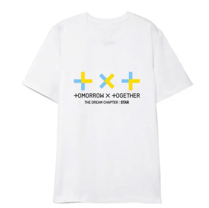 Txt The Dream Chapter, футболка с короткими рукавами и принтом в виде звезды, с круглым вырезом, kpop, летняя модная футболка унисекс, 6 цветов, футболки