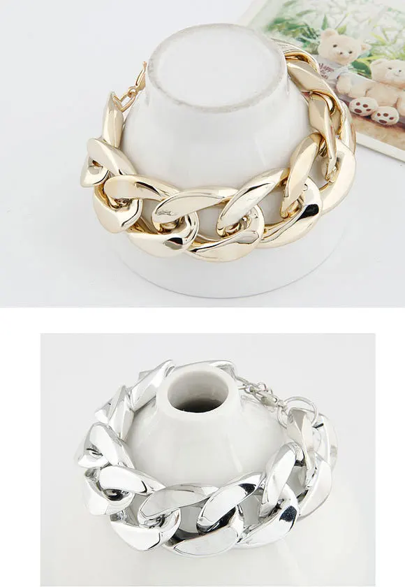 Золото/серебро Цвет Коренастый Браслеты толщиной CCB браслет цепочка для Для