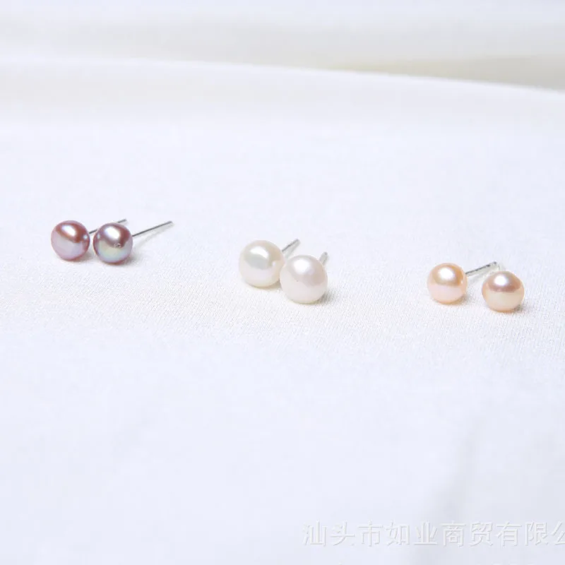 Модные настоящие 6 мм Ювелирные изделия из пресноводного жемчуга посеребренные