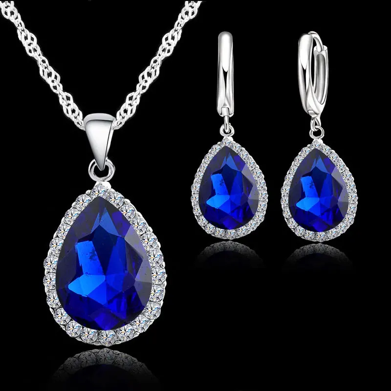 Женский ювелирный комплект из колье и серёг серебра 925 пробы|jewelry sets for women|necklace