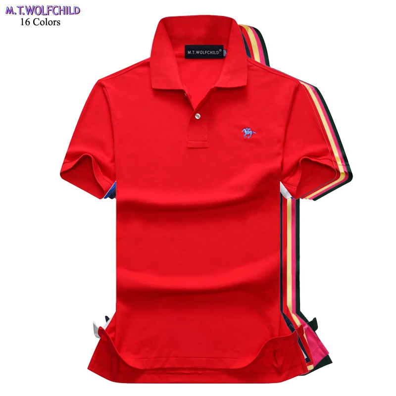New 2018 Summer mens short sleeve small horse polos shirts casual solid color lapel fashion clothing tops | Мужская одежда