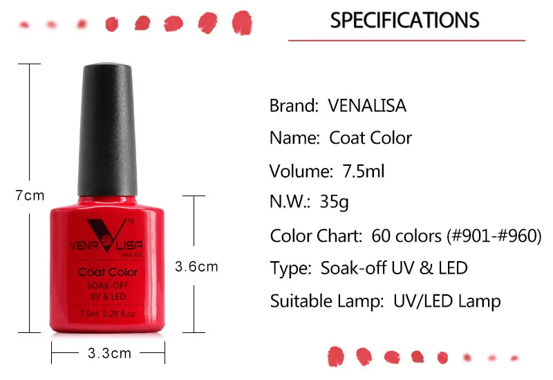 Venalisa Мода Bling 7,5 мл замачиваемый УФ гель лак для ногтей косметика для дизайна ногтей маникюр ногтей гель лак Shellak лак для ногтей