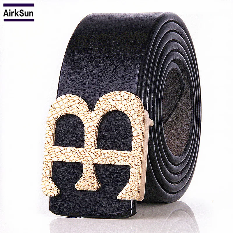 Ремень с пряжкой из металлического сплава для мужчин и женщин|b buckle belt|b beltb brand belt |