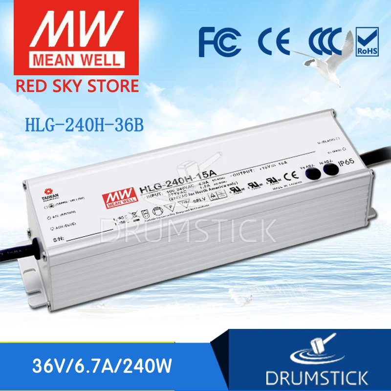 

(Only 11.11)MEAN WELL HLG-240H-36B (2Pcs) 36V 6.7A meanwell HLG-240H 36V 241.2W Single Output LED Driver Power Supply B type