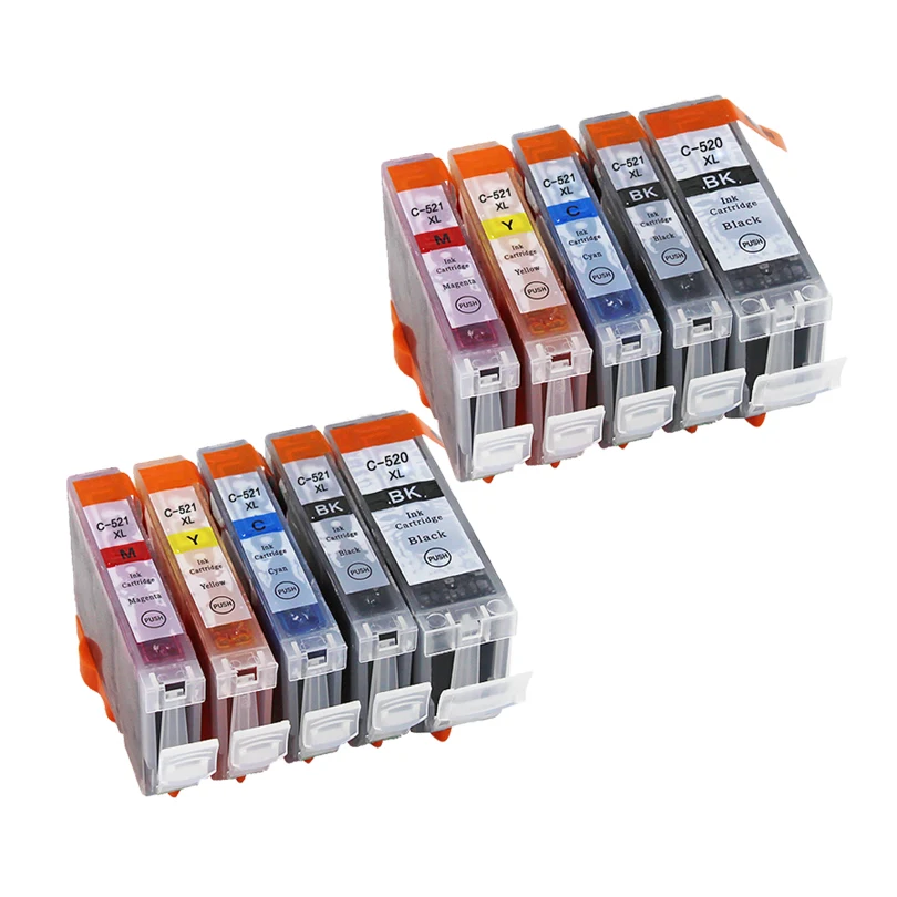 Совместимые чернильные картриджи LuoCai для Canon PGI 520 CLI 521 MP540 MP550 MP560 MP620 MP630 MP640 MP980 MX860
