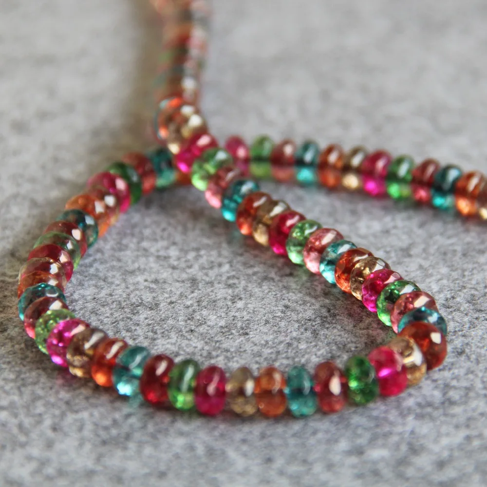 Разноцветные турмалиновые граненые бусины 6x8 мм колесо сделай сам аксессуары