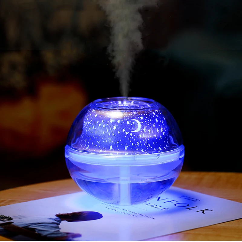 

USB humidifier 500ml air humidifier Desktop Aroma diffuser ultrasonic mist maker LED night light for home Crystal night lamp