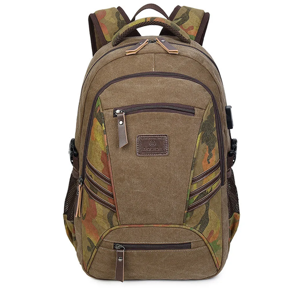 2018 винтажные камуфляжные мужские холщовые Рюкзаки большие школьные сумки для