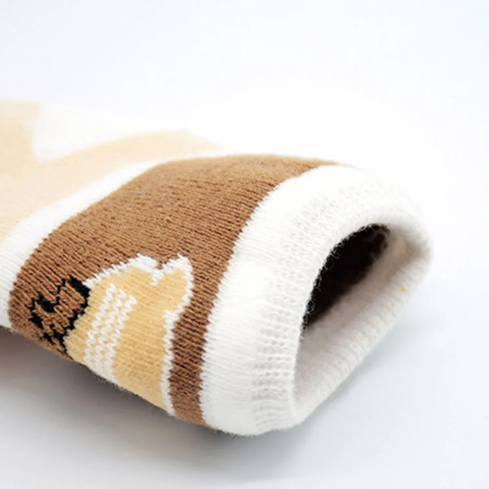 Зимние и весенние теплые мягкие Нескользящие Детские носки для новорожденных 3