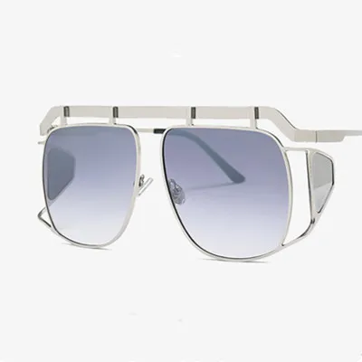 C5 Light blue HBK пилот Квадратные Солнцезащитные очки унисекс большая оправа для женщин и мужчин фирменный дизайн новые модные трендовые очки градиентные линзы UV400 - Цвет линз: C5 Light blue