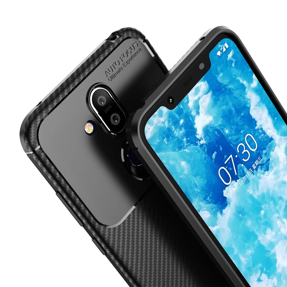 6 18 ''для Nokia 7 1 Plus чехол с текстурой из углеродного волокна Чехлы для мобильных