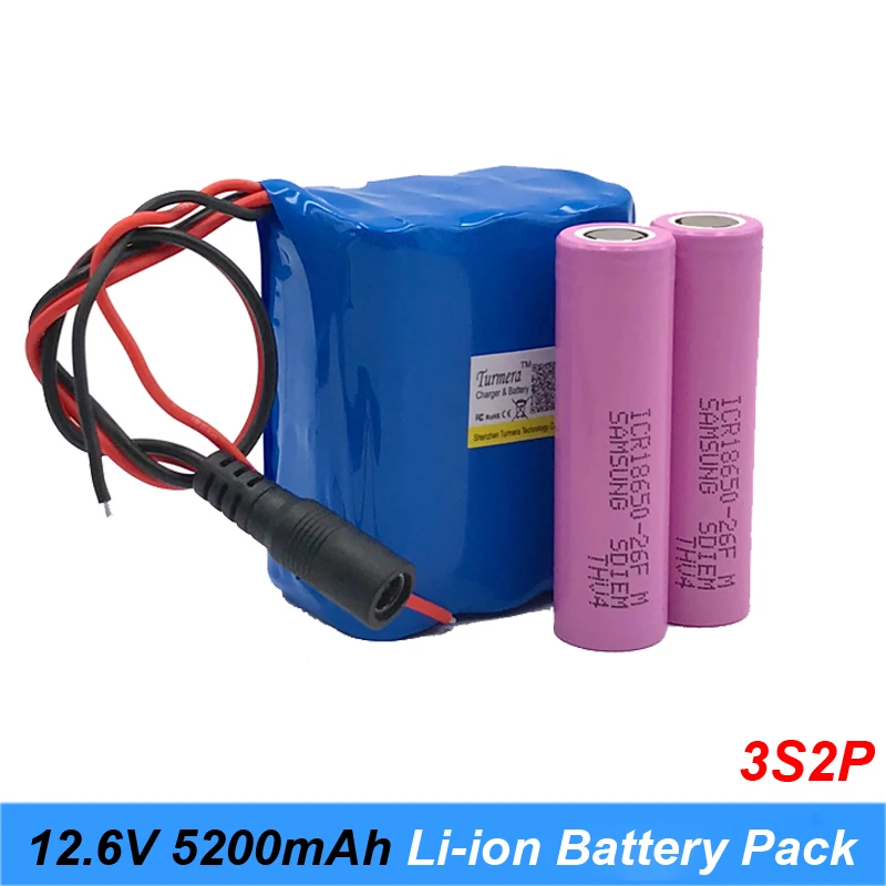 Аккумулятор 18650 12 6 v 5200mah make of ncr18650b 2600mah зарядное устройство для GPS камеры