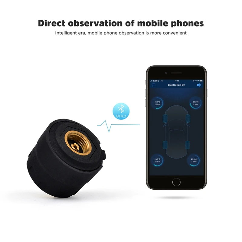 Автомобильная система контроля давления в шинах Беспроводная Bluetooth Tpms