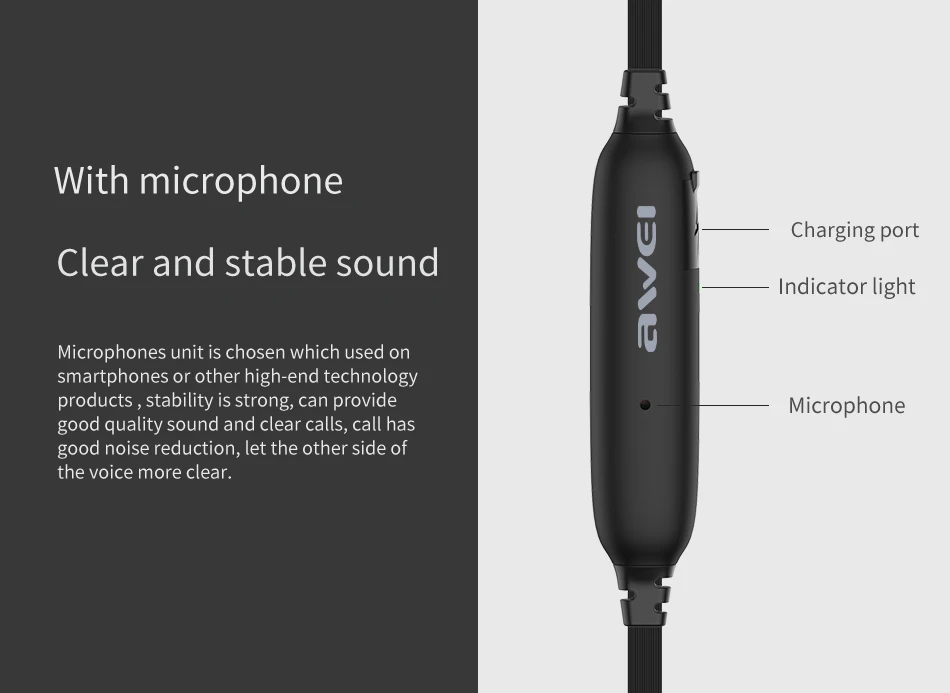 AWEI AK2 магнитный переключатель Bluetooth наушники спортивные с микрофоном водостойкая bluetooth-гарнитура стерео беспроводные наушники