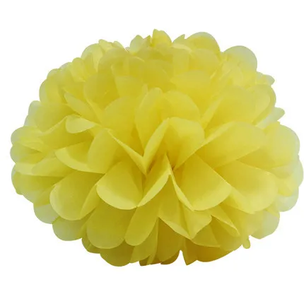 8 дюймов 20 см помпон тканевая бумага Pom Poms Цветочные шарики для Свадебный декор для комнаты день рождения товары для вечеринок DIYCraft бумажный цветок - Цвет: Лимонно-желтый