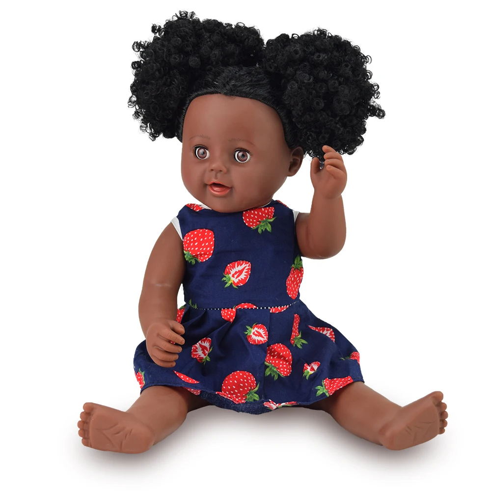 Ярд африканская мода черная кукла леди детская игрушка Мягкий силикон Reborn Baby Реалистичная виниловая кукла 17 дюймов с тканью Рождественский подарок