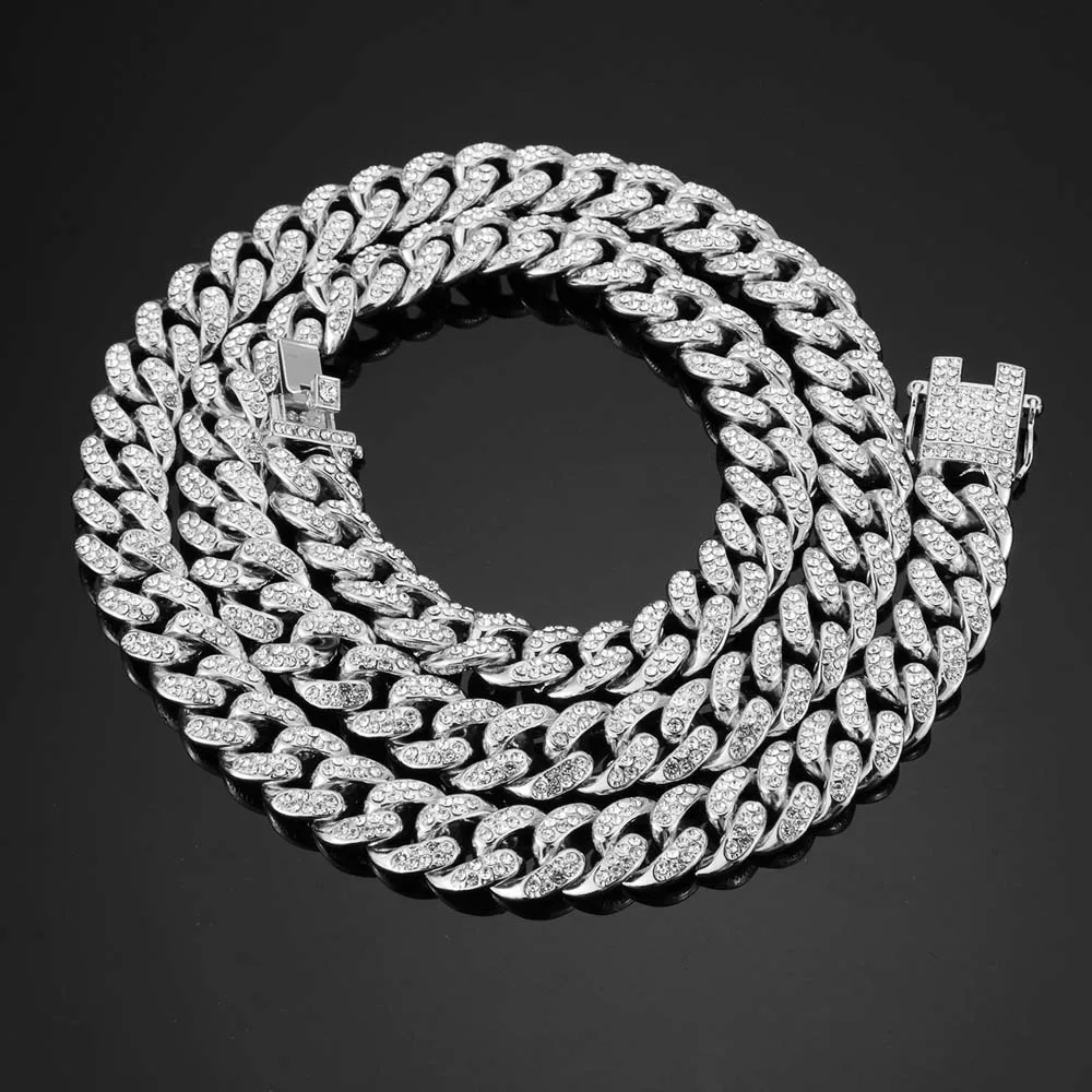 В стиле &quotхип-хоп&quot Bling Полный кубического циркония для мужчин женщин ювелирные