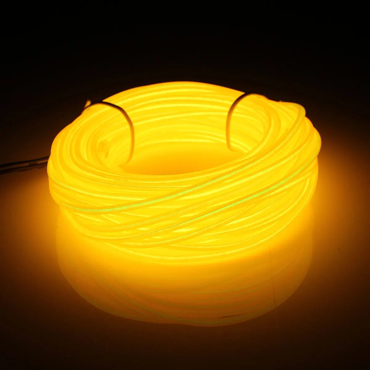 Yellow Smuxi 10M 3 V-12 V неоновый светодиодный светильник Гибкая EL трос Трубка Водонепроницаемый Светодиодные ленты EL провод с неоновым светом Танцевальная Вечеринка автомобиля Декор - Испускаемый цвет: Yellow