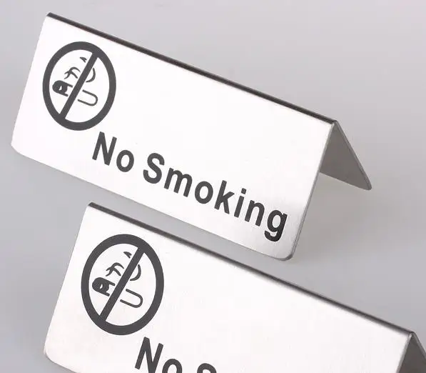 

100 шт./лот 100 мм * 50 мм-304 из нержавеющей стали, не курить знаки