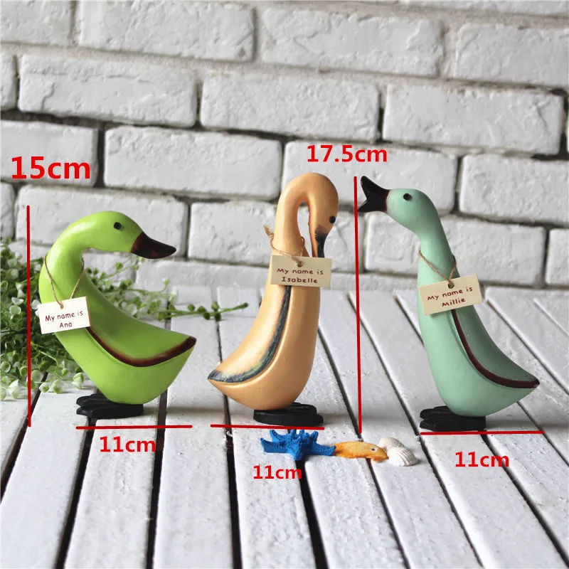 3 шт. творческие милые утки миниатюрные деревянные украшения для дома аксессуары