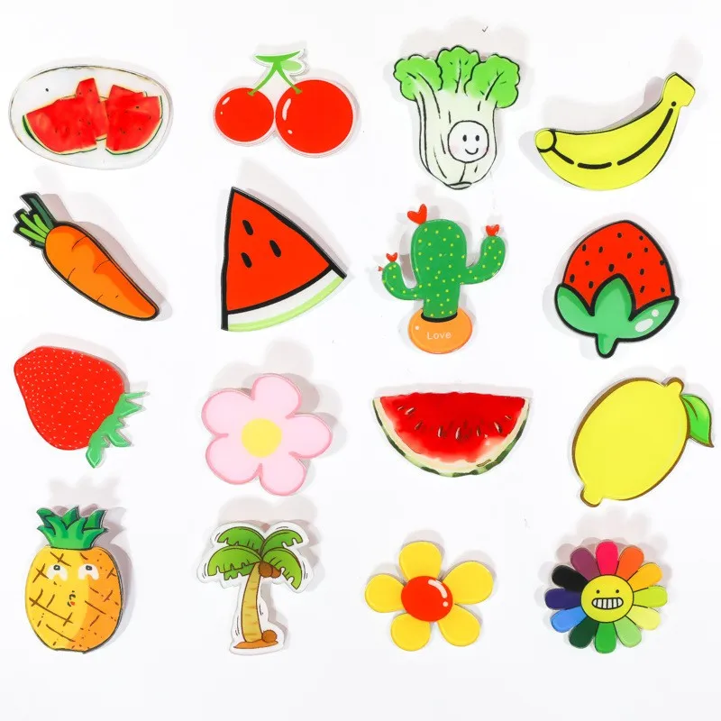 1 шт. милый мультяшный фруктовый акриловый материал магниты на холодильник белая